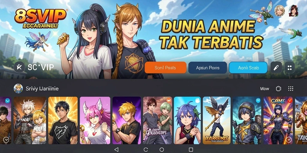 Menampilkan momen seru dalam permainan Anime 8SVIP.