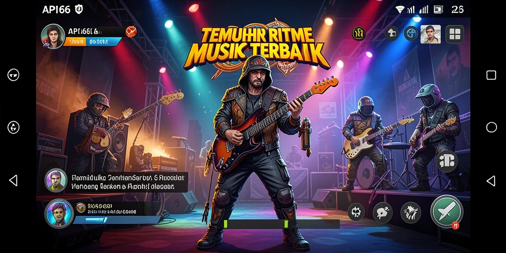 Tampilan gameplay API66 dengan berbagai fitur musik interaktif.