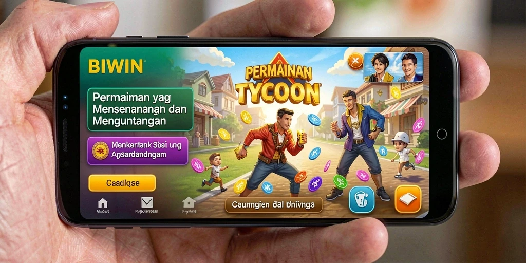Tampilan gameplay menarik dari BIWIN yang menampilkan strategi Tycoon.