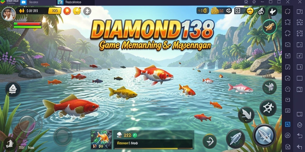Screenshot utama DIAMOND138 menampilkan aksi memancing seru.
