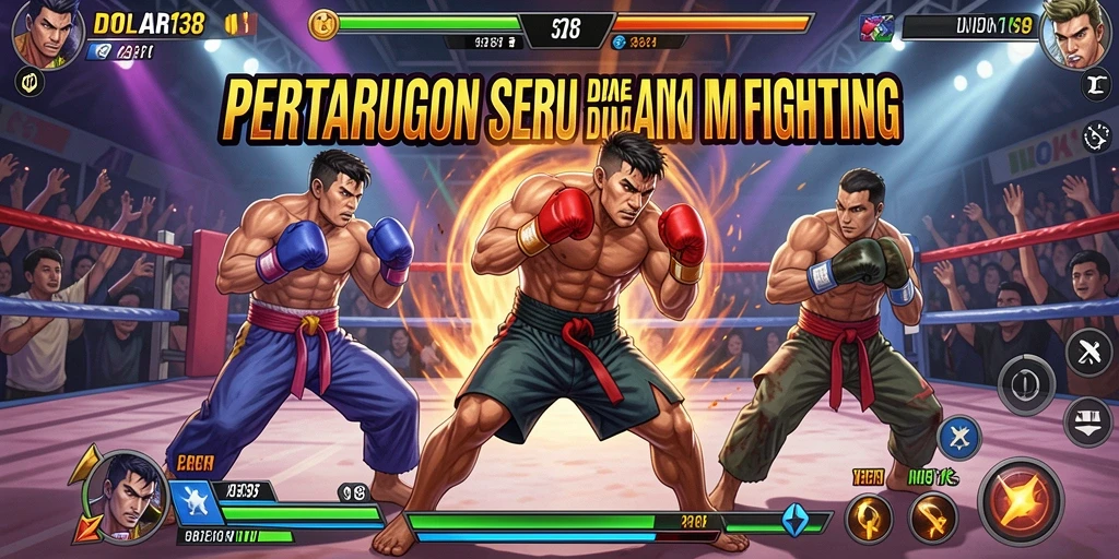 Tampilan gameplay DOLAR138 yang seru dan menegangkan di arena pertarungan.