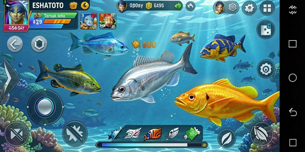 Tampilan seru gameplay ESHATOTO yang penuh aksi Tembak Ikan.