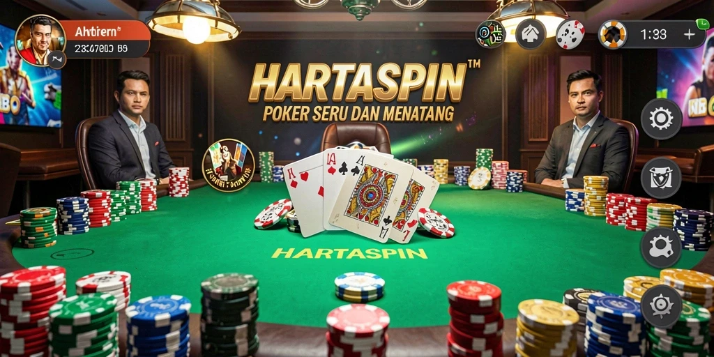 Gameplay seru Poker di HARTASPIN yang menegangkan dan mengasyikkan.