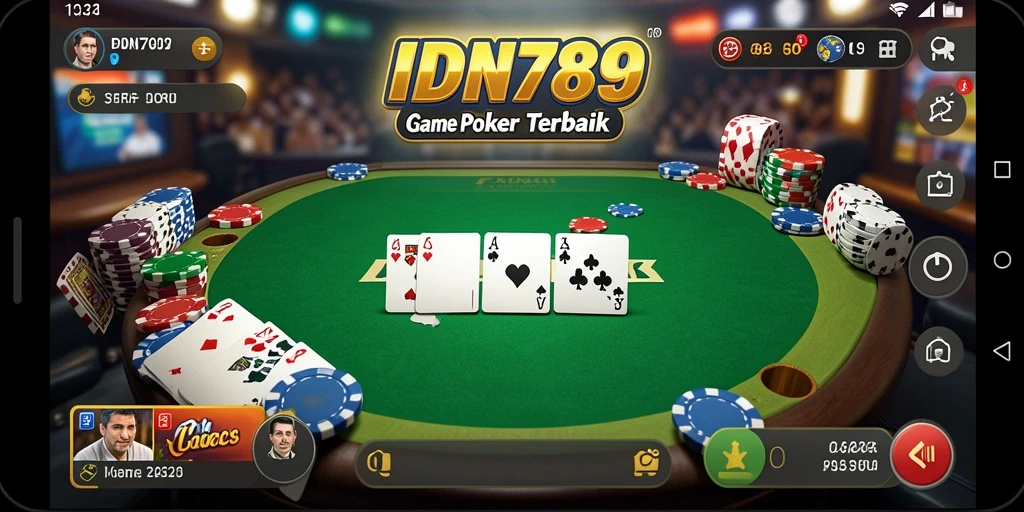 Screenshot IDN789 menampilkan antarmuka permainan Poker yang menarik.