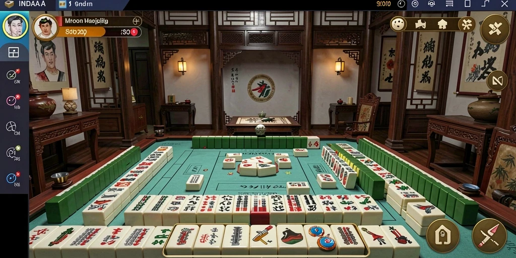 Tampilan gameplay Mahjong yang seru dan menantang di INDAAA.
