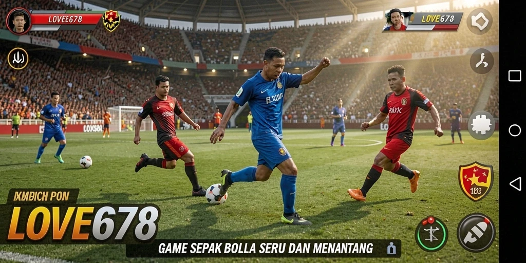 Tampilan gameplay menegangkan di lapangan sepak bola.