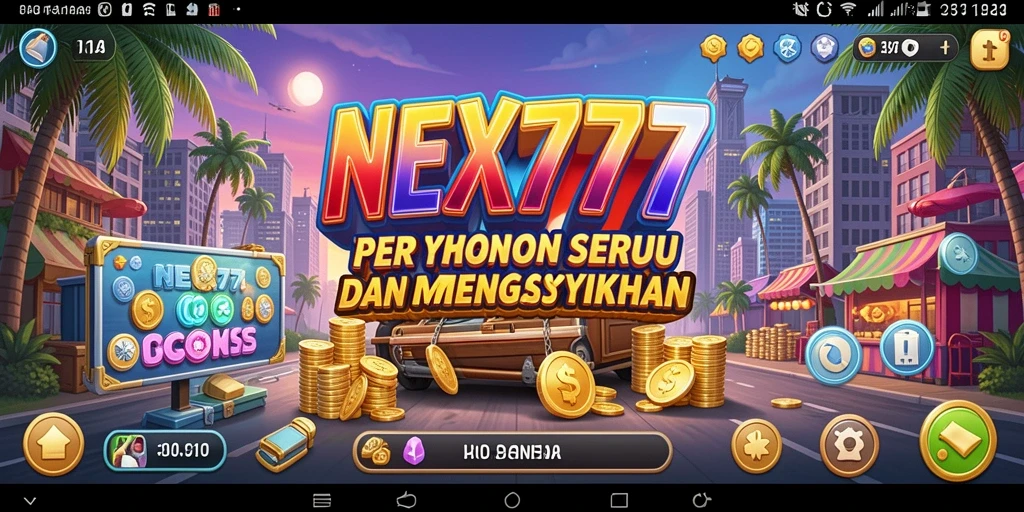 Screenshot NEX777 menampilkan pengelolaan bisnis yang seru.