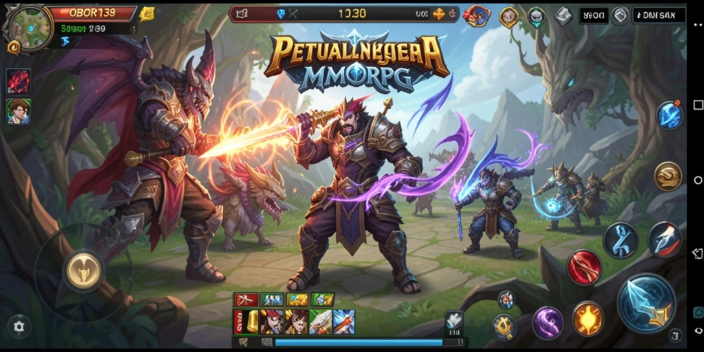 Tangkapan layar utama OBOR138 menampilkan aksi seru dalam dunia MMORPG.