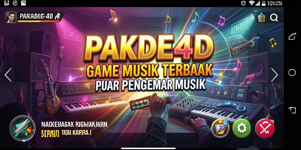 Tampilan menarik dari gameplay PAKDE4D dengan variasi lagu musik.