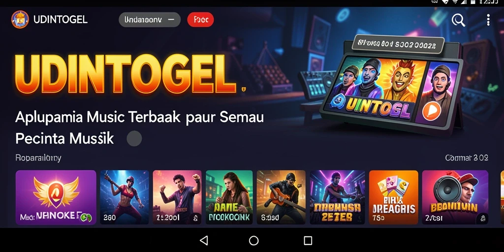 Screenshot gameplay UDINTOGEL menampilkan interaksi pengguna dengan musik.
