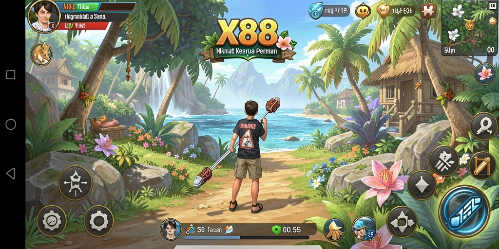 Tampilan gameplay seru dalam X88 yang memikat para pemain.
